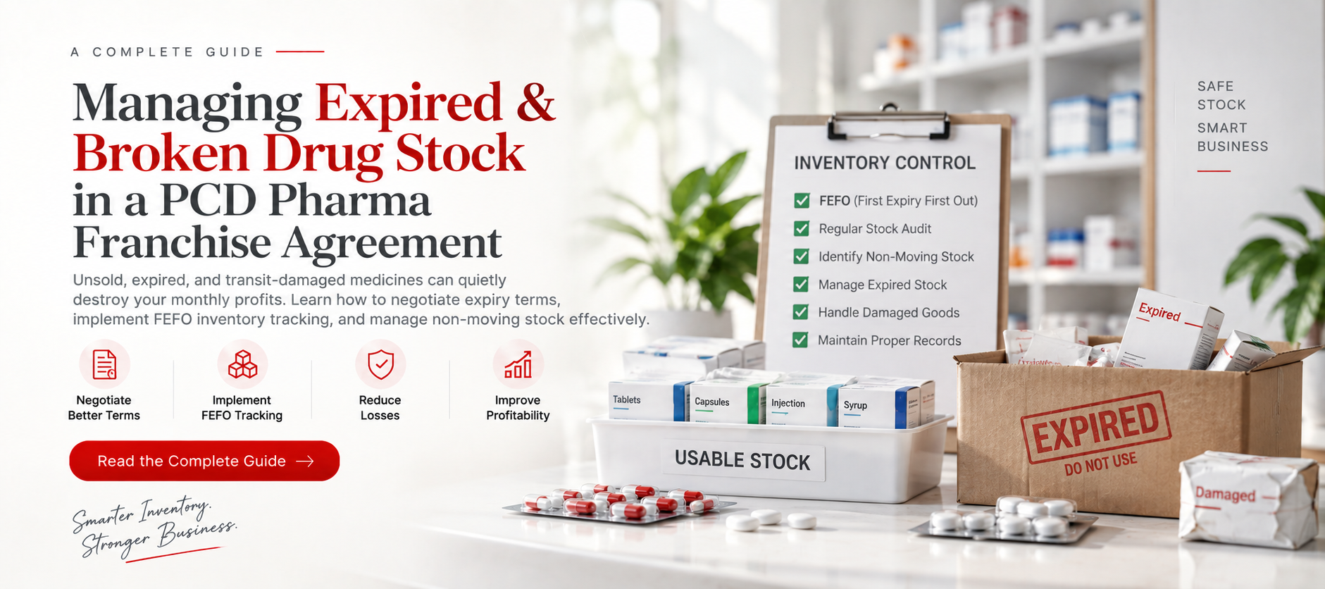Managing expired and broken drug stock in a PCD pharma franchise in India