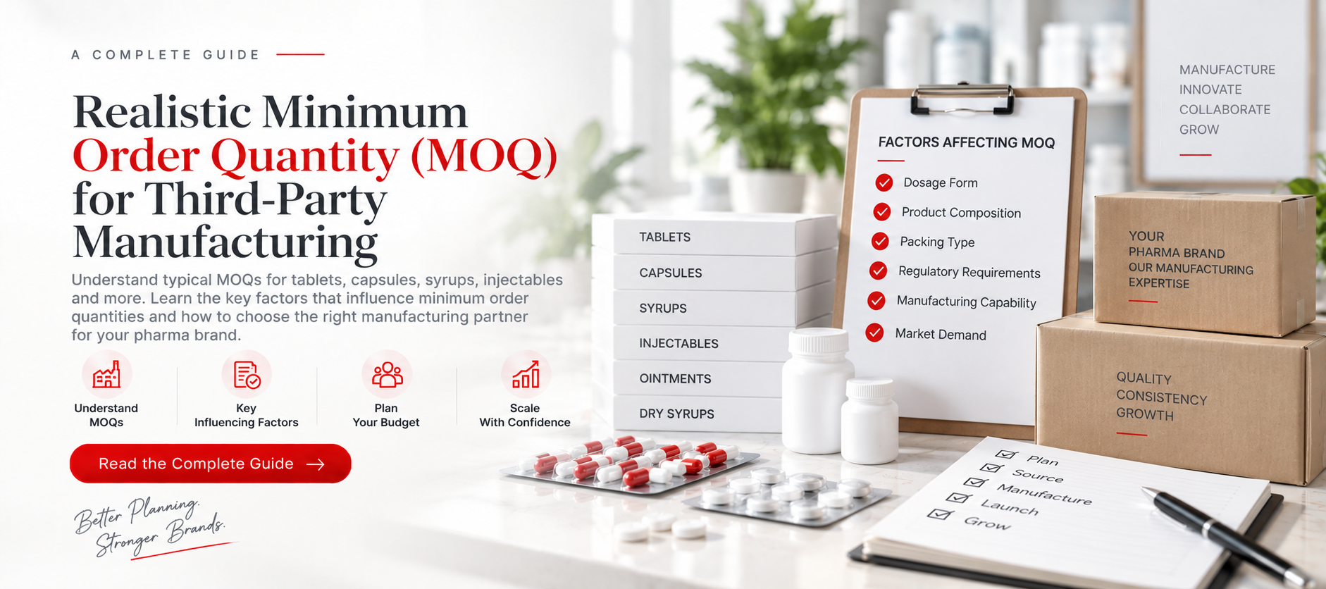 Realistic minimum order quantity for third party pharma manufacturing in India